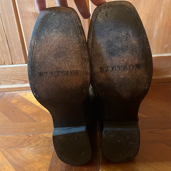 STETSON Handmade in Mexico Western Boot Marbled Black Gray Women’s 9 Cowgirl - Picture 9 of 13